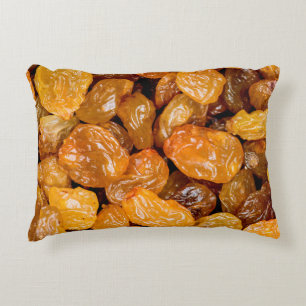 Raisins close up photo texture background. accent pillow