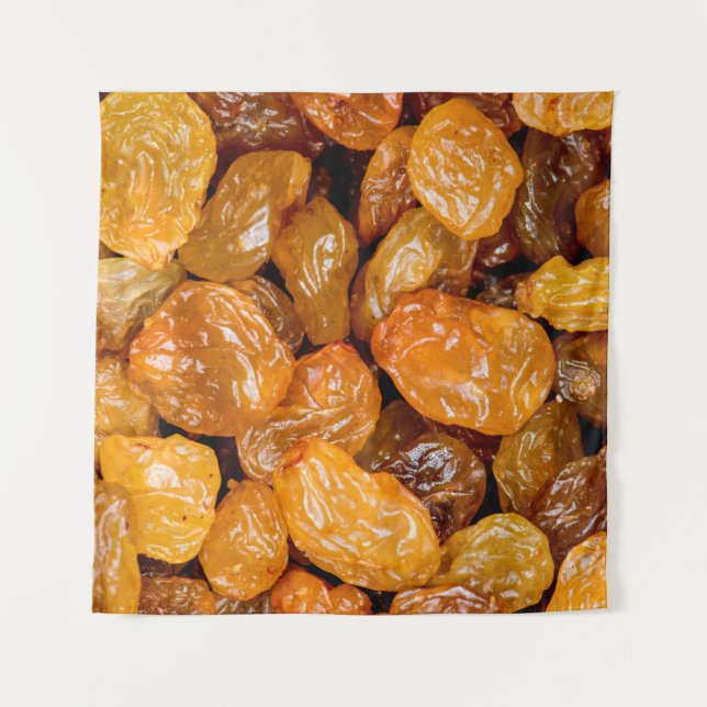 Raisins close up photo texture background. tapestry (Front)