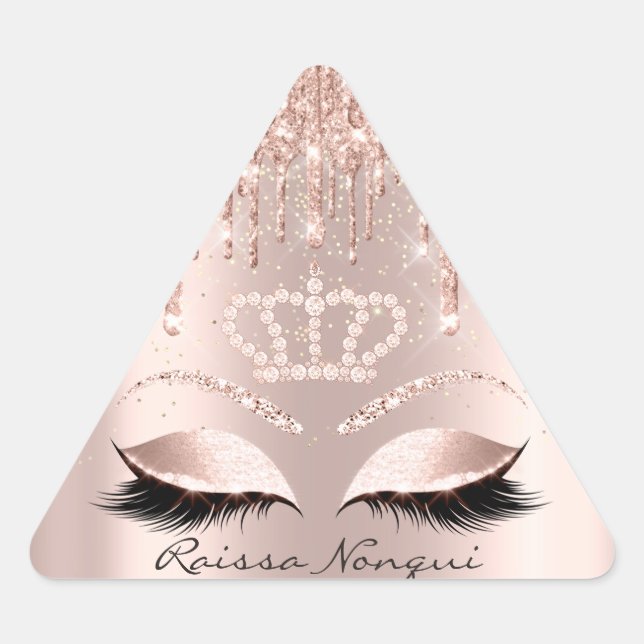 Raissa Crown 16th 15th Bridal Rose Glitter Triangle Sticker (Front)