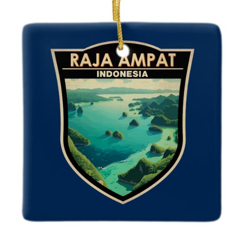 Raja Ampat Indonesia Travel Art Vintage Ceramic Ornament