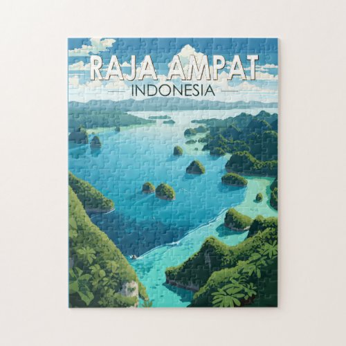 Raja Ampat Indonesia Travel Art Vintage Jigsaw Puzzle