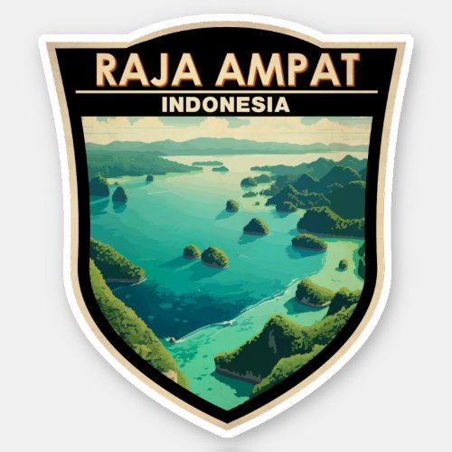 Raja Ampat Indonesia Travel Art Vintage Sticker