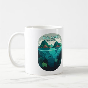Raja Ampat Indonesia Underwater Scuba Retro Coffee Mug
