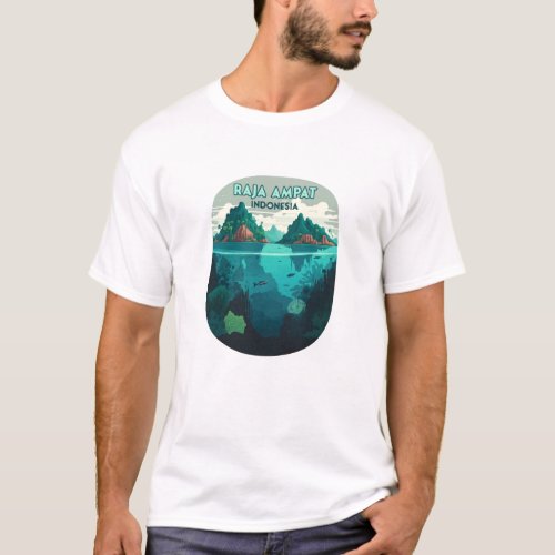 Raja Ampat Indonesia Underwater Scuba Retro T_Shirt