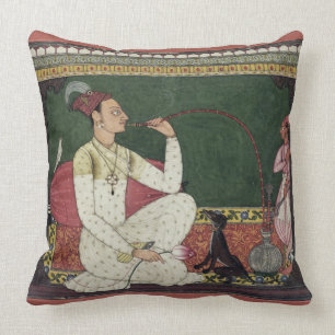 Raja Medini Pal, inscribed on the reverse in Takar Throw Pillow