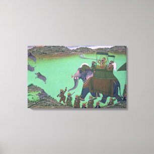 Raja Sarup Singh of Udaipur, on a boar hunt Canvas Print