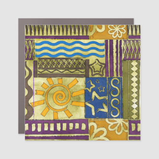 Rajasthan Indian, Patchwork Carpet Texture. Car Magnet