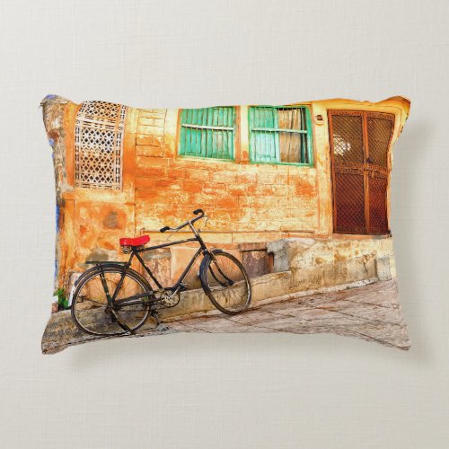 Rajasthan Street Scene Indian Style Accent Pillow
