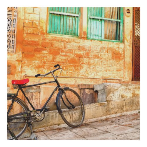 Rajasthan Street Scene Indian Style Faux Canvas Print
