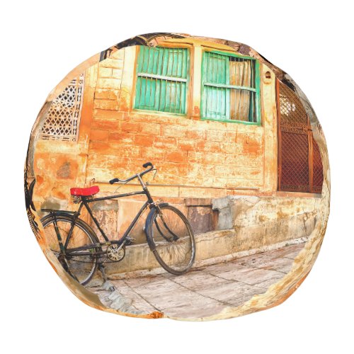 Rajasthan Street Scene Indian Style Pouf