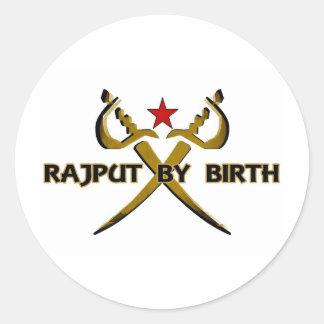 Rajput By Birth Red Star Classic Round Sticker