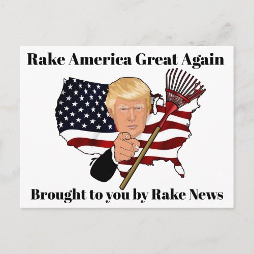 Rake News Trump Humor Anti Donald Trump Postcard