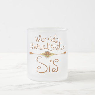 Rakhi – World's Sweetest Sis Frosted Glass Coffee Mug