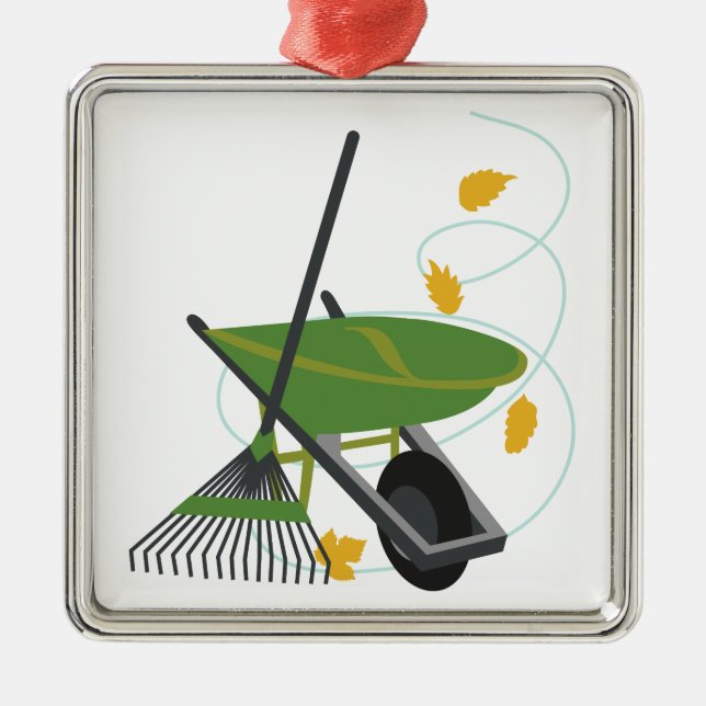 Raking In The Fun Metal Ornament (Front)