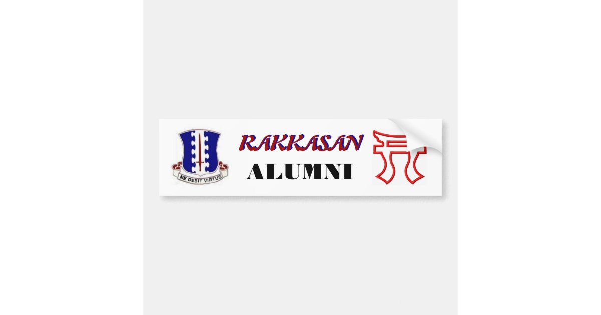 RAKKASAN 187th Alumni Bumper Sticker | Zazzle