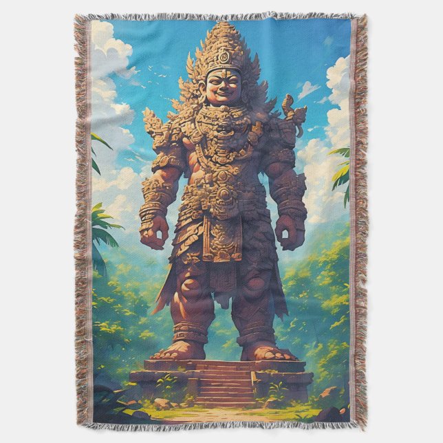“Raksasa Nusantara” (Giant of the Archipelago) Throw Blanket (Front Vertical)