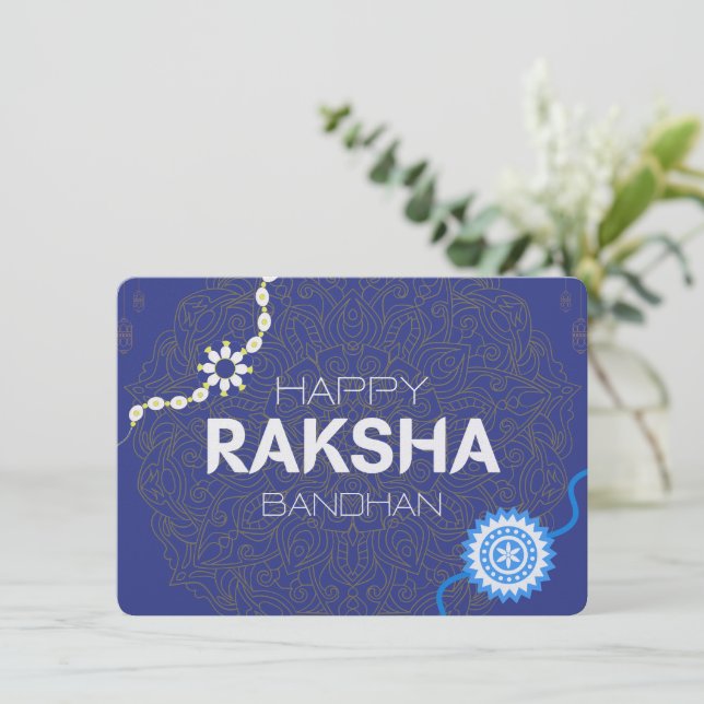 Raksha Bandhan Bliss – Brother Sister Bond Forever Holiday Card (Standing Front)