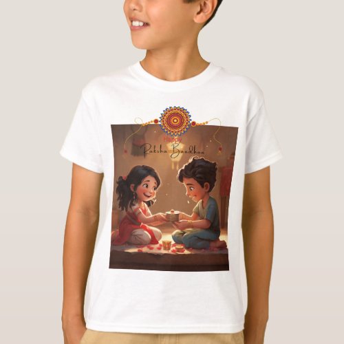 Raksha Bandhan Brother and Sister Kids T_shirt