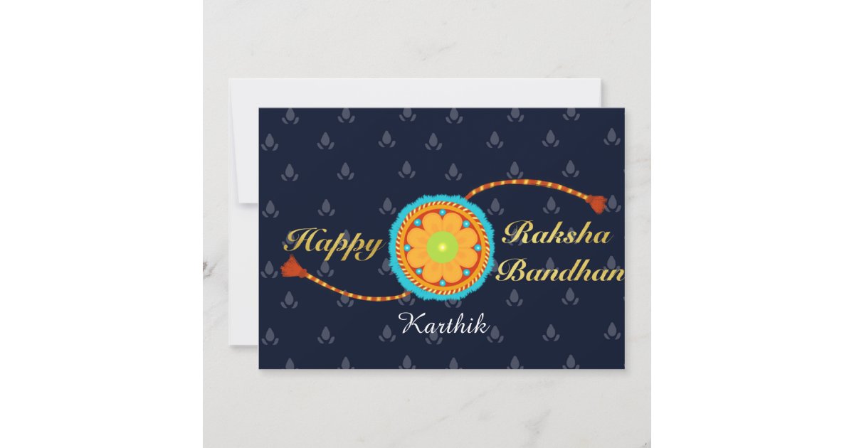 Naem Raksha Raksha bandhan card with name and message, Rakhi | Zazzle