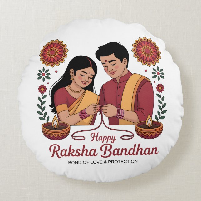 Raksha Bandhan Round Pillow (Front)