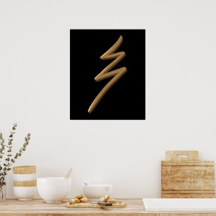 Raku Healing Reiki Symbol Hand Drawn Art  Poster