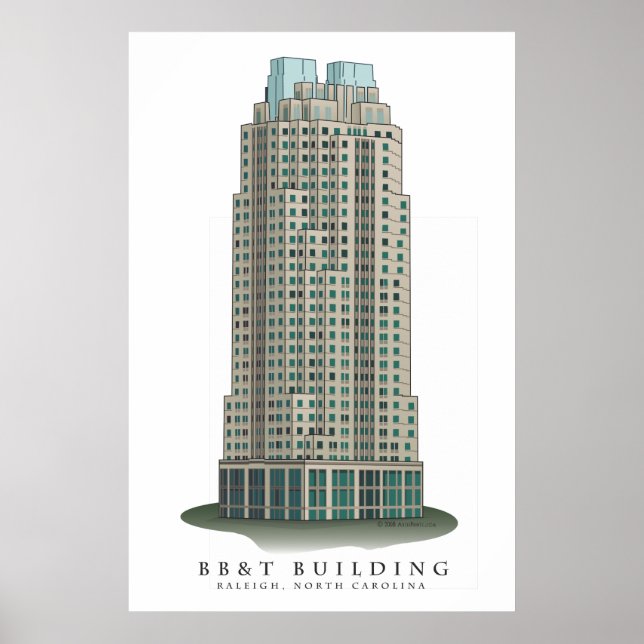 Raleigh BB&T Building Architectural Print (Front)