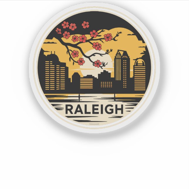 Raleigh City North Carolina USA Sticker (Front)