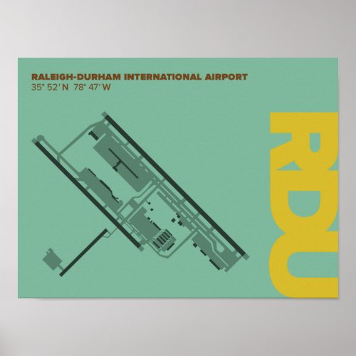 Raleigh_Durham Airport RDU Diagram Poster