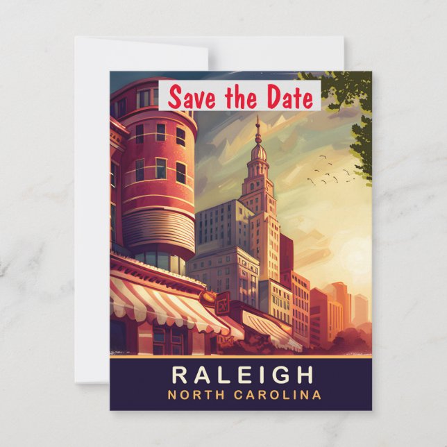 Raleigh Historic Tower Classic wedding Invitation (Front)