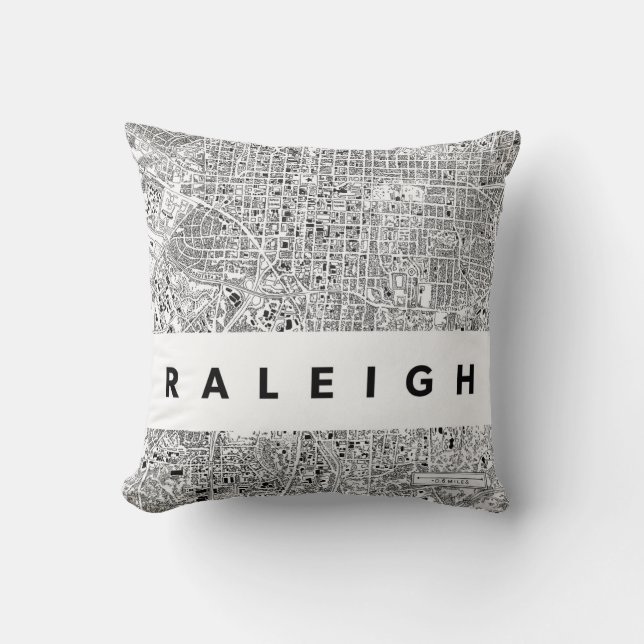 Raleigh Map Pillow (Front)