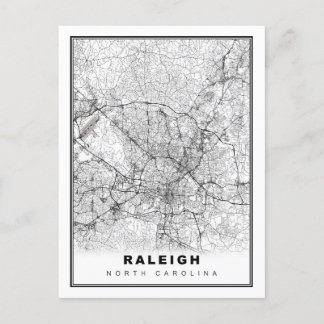 Raleigh Map Postcard