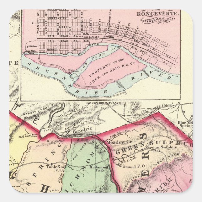 Raleigh, Mercer, Summers, Monroe counties Square Sticker (Front)