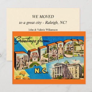 Raleigh NC Map Moving Announcement