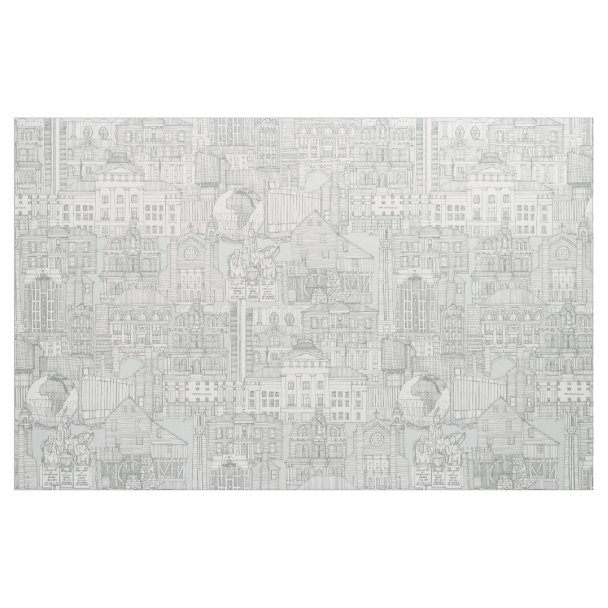 Raleigh NC toile blue Fabric Zazzle