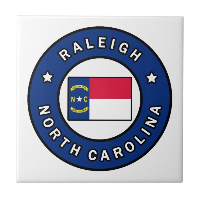 Raleigh North Carolina Ceramic Tile (Front)