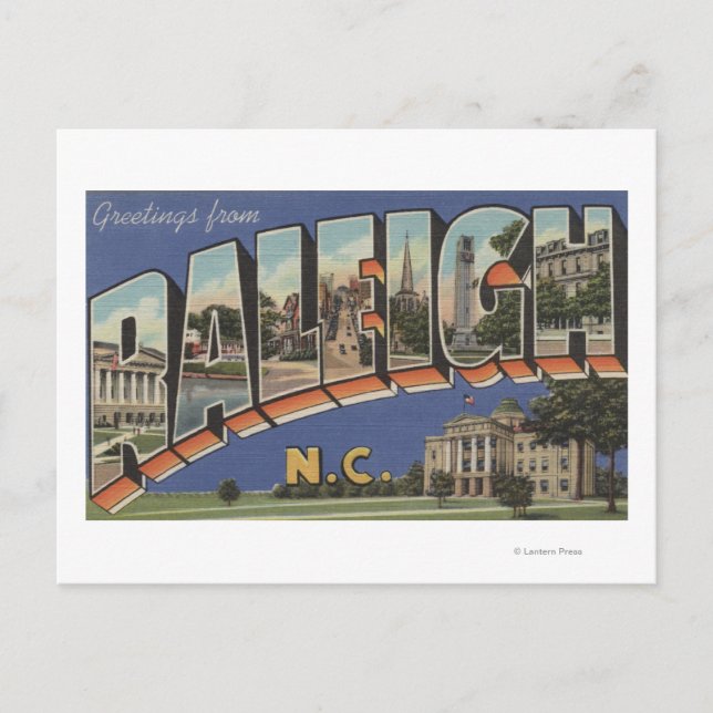 Raleigh, North Carolina - Large Letter Scenes 2 Postcard (Front)