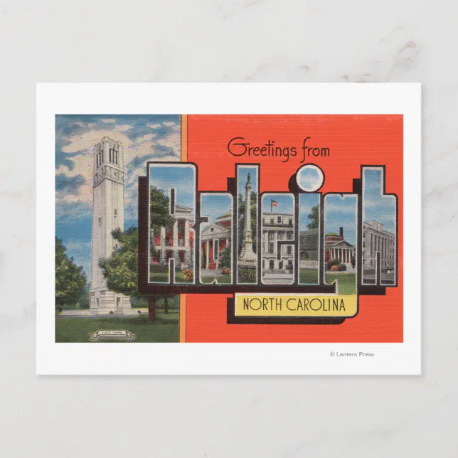 Raleigh, North Carolina - Large Letter Scenes Postcard | Zazzle