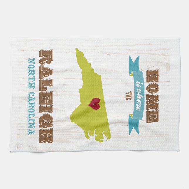 Raleigh, North Carolina Map – Home Is Where The Towel (Horizontal)