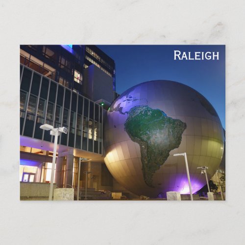 Raleigh North Carolina Museum Globe Postcard