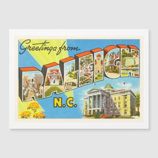 Raleigh North Carolina NC Vintage Travel Postcard- (Front)