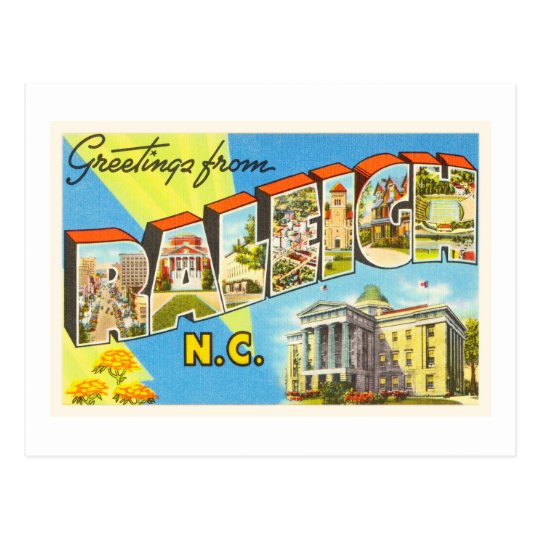 Raleigh North Carolina NC Vintage Travel Postcard- Postcard | Zazzle.com