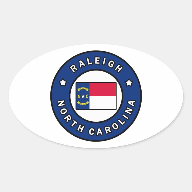 Raleigh North Carolina Oval Sticker (Front)
