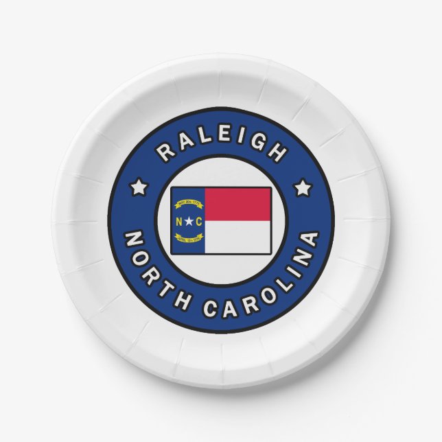 Raleigh North Carolina Paper Plates (Front)