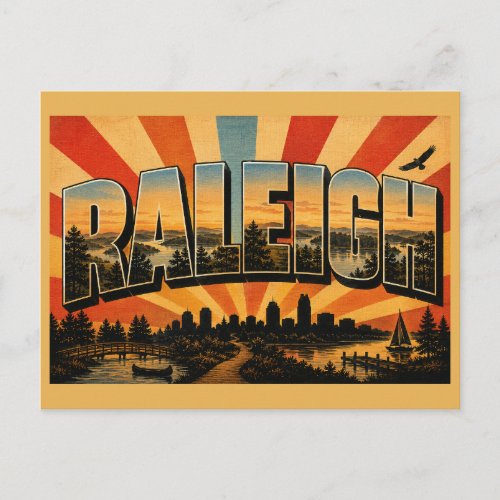 Raleigh North Carolina River Lake Forest Art Postcard