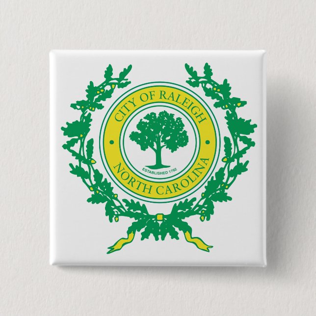 Raleigh, North Carolina Seal Pinback Button (Front)