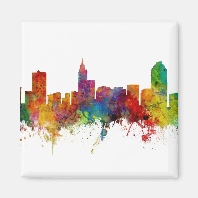 Raleigh North Carolina Skyline Magnet (Front)