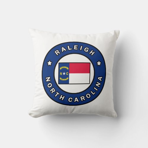 Raleigh North Carolina Throw Pillow