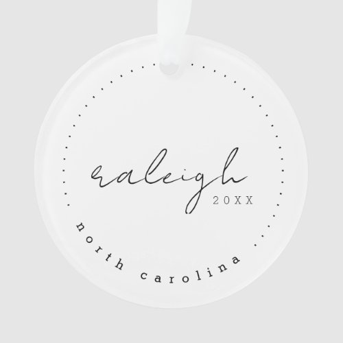 Raleigh North Carolina Travel USA Simple Ornament