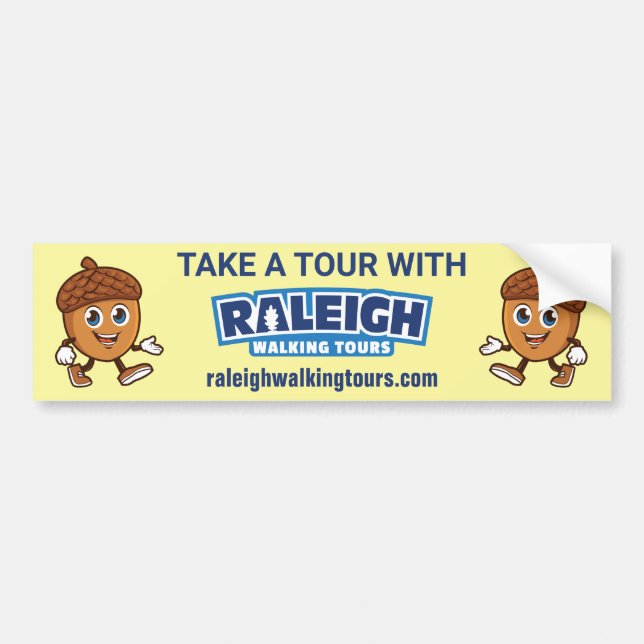 Raleigh Walking Tours Cute Acorn Bumper Sticker (Front)