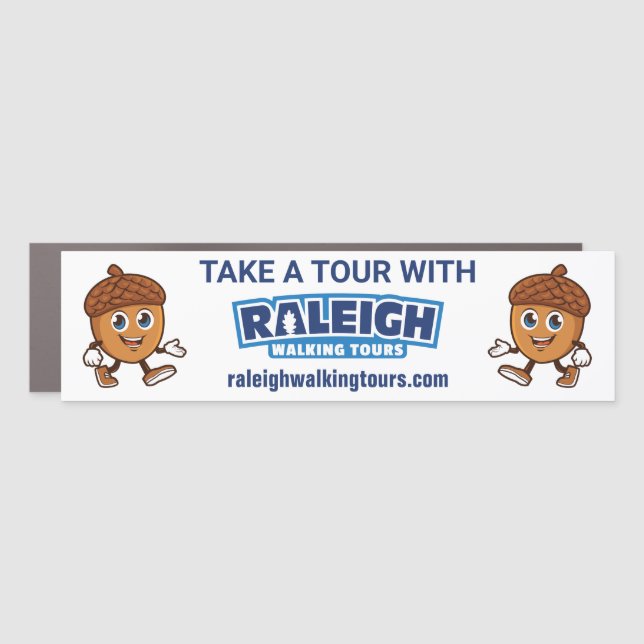 Raleigh Walking Tours Cute Acorn Car Magnet (Front)